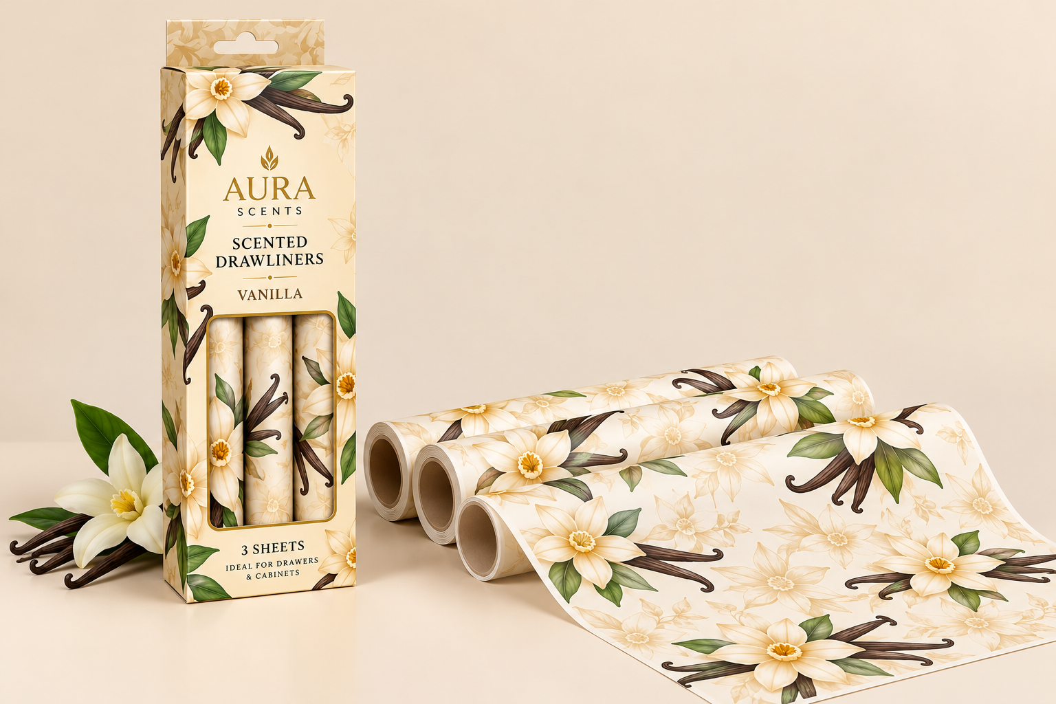 Aura Scents printed scented drawer liner sheets